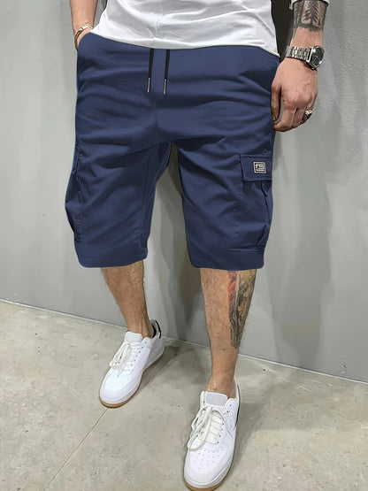 Pantalones cortos cargo hombre Algodón Cintura elástica