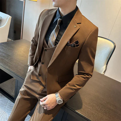 Traje Hombre Clásico Tres Piezas Slim Fit