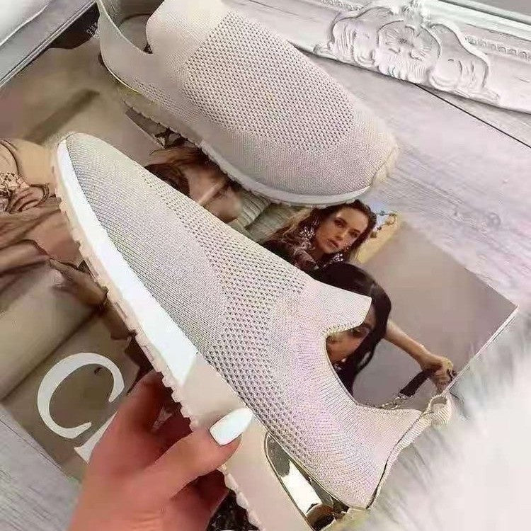 Zapatillas Mujer de Punto Sin Cordones Suela Acolchada Flexibles