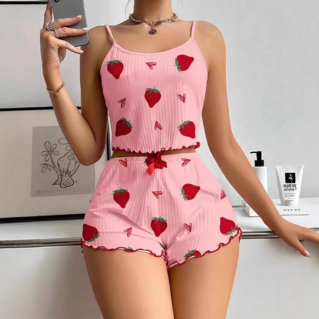 Pijama corto Mujer con tirantes finos y cropped