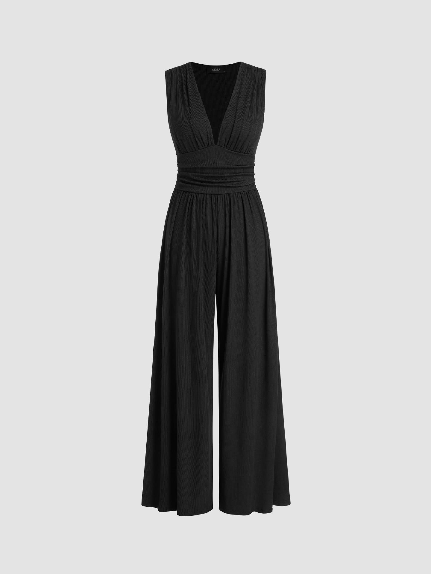 Enterizo Mujer Pierna Ancha Sin Mangas Ajuste Elegante