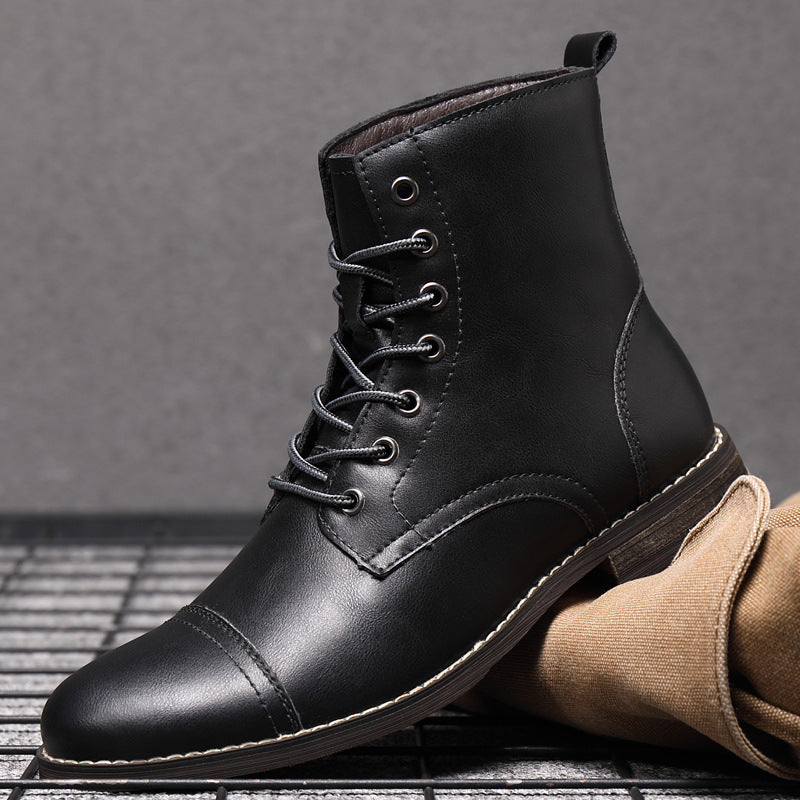 Botas Hombre Cuero Casual con Cordones Botines Urbanos Cómodos