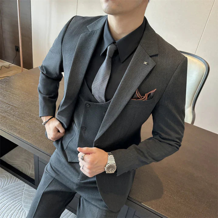 Traje Hombre Clásico Tres Piezas Slim Fit
