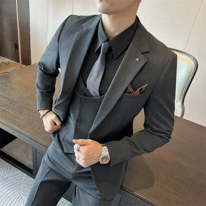 Traje Hombre Clásico Tres Piezas Slim Fit