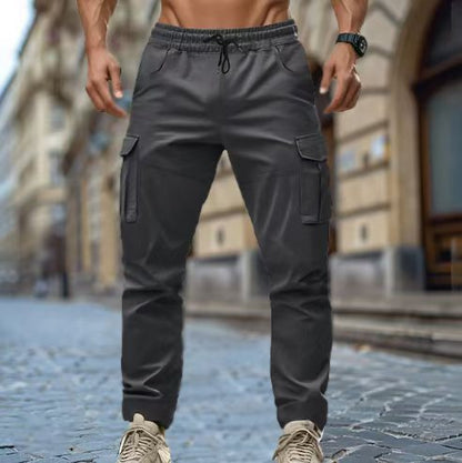 Pantalones Cargo Hombre Algodón Corte Tapered Bolsillos Funcionales - Mavetta