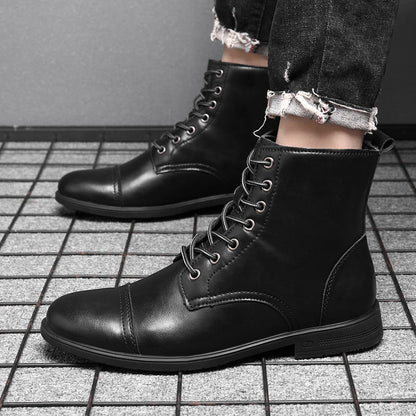 Botas Hombre Cuero Casual con Cordones Botines Urbanos Cómodos