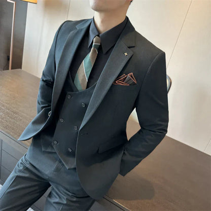 Traje Hombre Clásico Tres Piezas Slim Fit