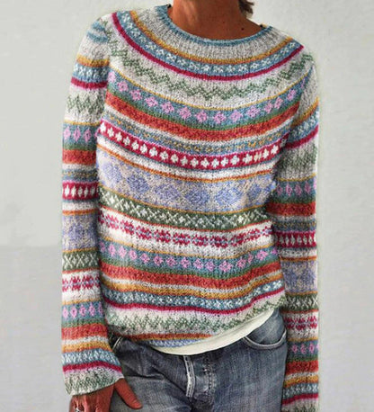 Jersey mujer de punto suave y diseño a rayas