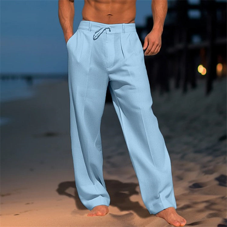 Pantalón Hombre Algodón Corte Relajado Cintura Ajustable