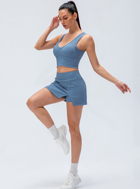 Falda Pantalón Mujer Talle Alto Tejido Transpirable Malla Interior - Mavetta