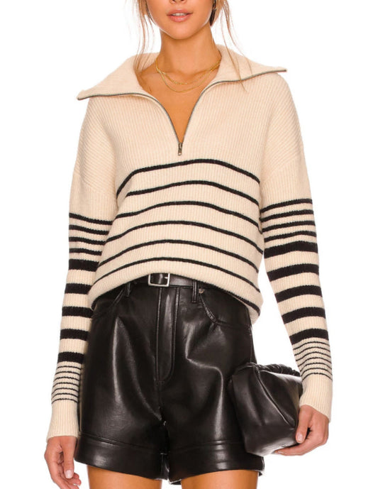 Jersey Mujer de Punto Manga Larga Cuello Alto Media Cremallera - Mavetta