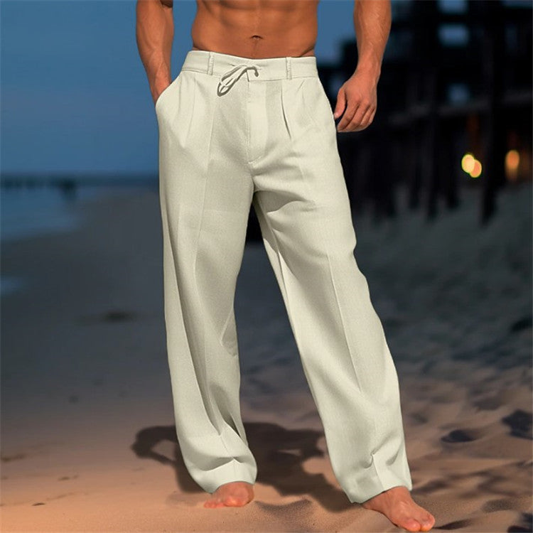 Pantalón Hombre Algodón Corte Relajado Cintura Ajustable