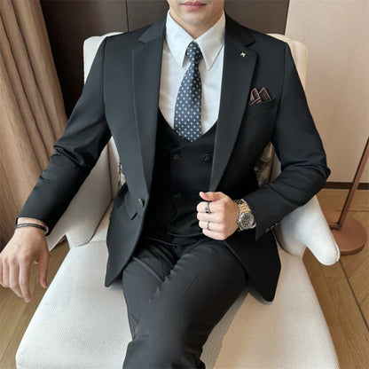 Traje Hombre Clásico Tres Piezas Slim Fit