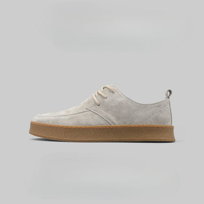 Zapatos Casual Hombre de Gamuza con Cordones y Suela Goma