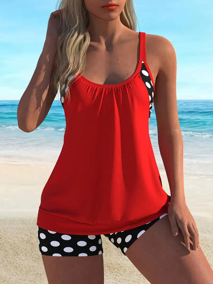 Bikini Mujer de Tela Estampada Cintura Alta Ajustado