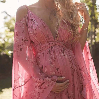 Vestido largo mujer de estampado floral estilo elegante