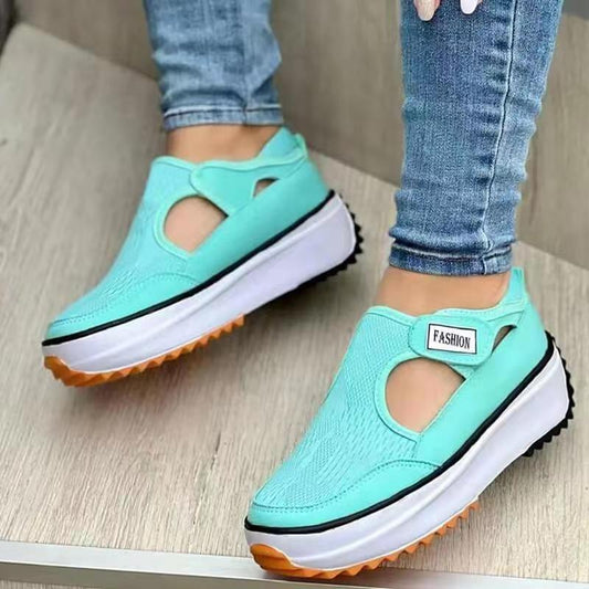 Zapatillas deportivas mujer con plataforma y laterales abiertos - Mavetta