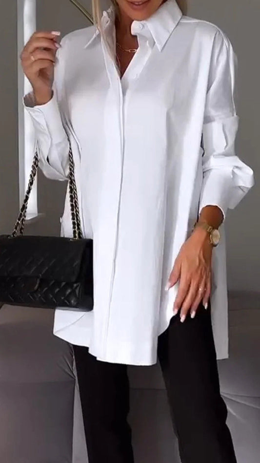 Blusa Mujer de Algodón Oversized con Cierre de Botones - Mavetta