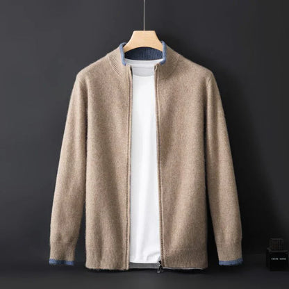 Cárdigan Hombre de Punto con Cremallera y Cuello Alto - Mavetta