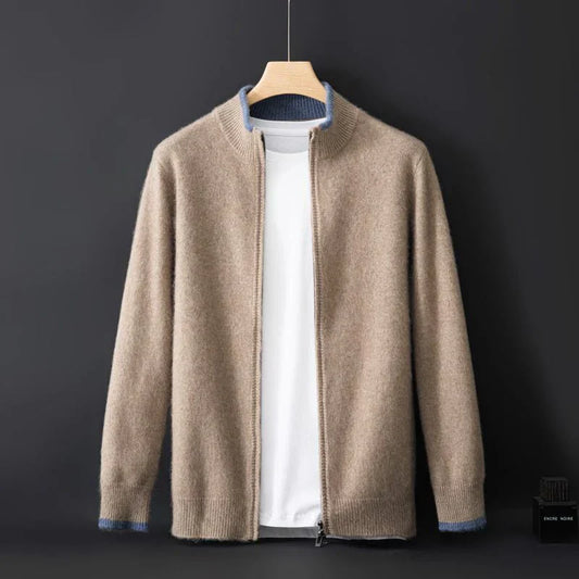 Cárdigan Hombre de Punto con Cremallera y Cuello Alto - Mavetta