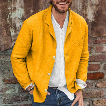 Chaqueta casual hombre de lino ligera