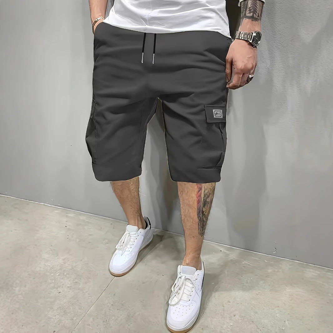 Pantalones cortos cargo hombre Algodón Cintura elástica