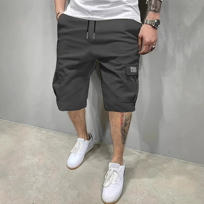 Pantalones cortos cargo hombre Algodón Cintura elástica