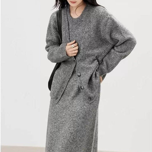Conjunto Mujer Vestido Largo y Cárdigan Suave Ajuste Comodo - Mavetta
