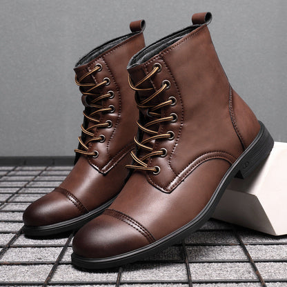Botas Hombre Cuero Casual con Cordones Botines Urbanos Cómodos - Mavetta
