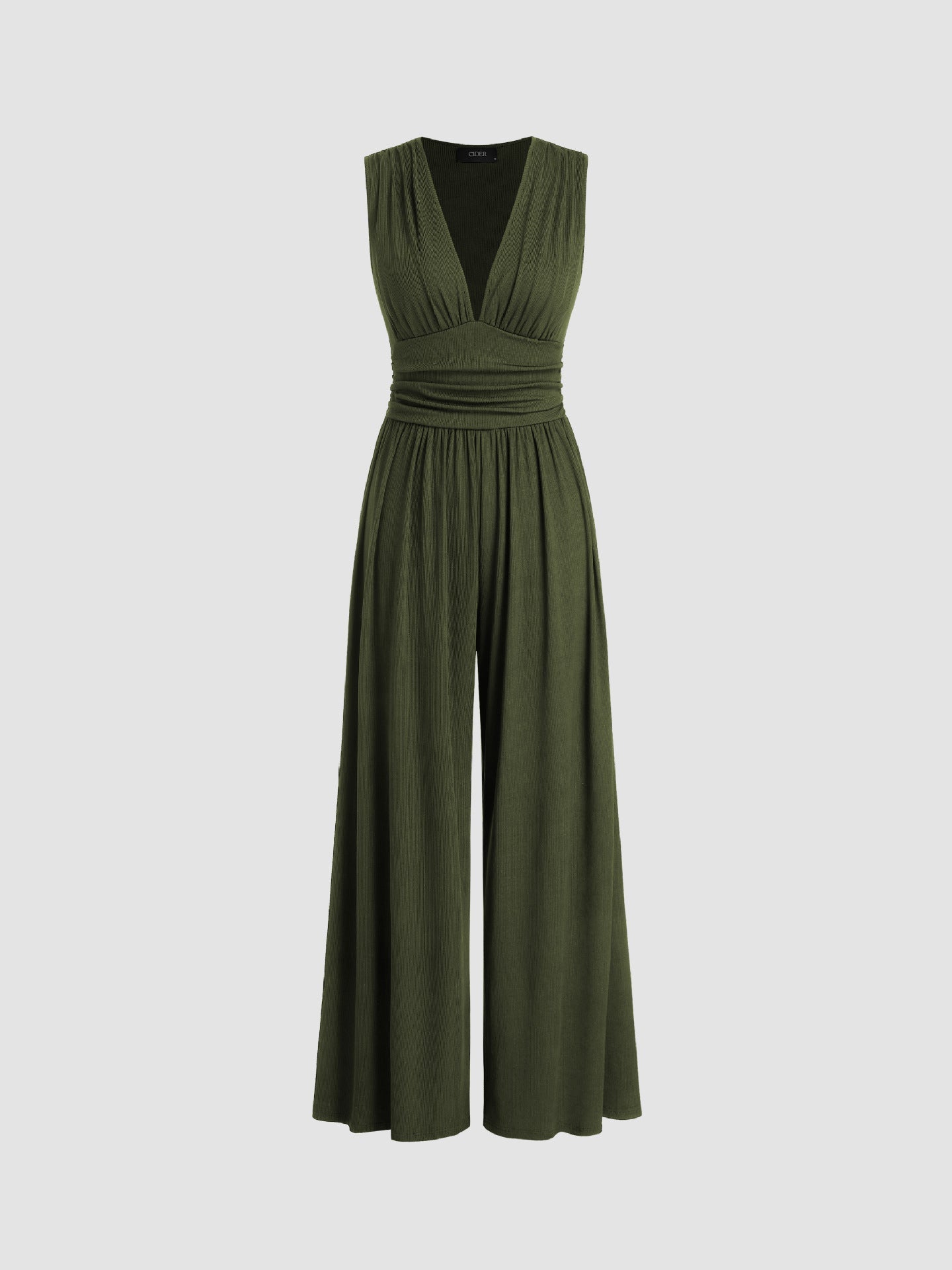 Enterizo Mujer Pierna Ancha Sin Mangas Ajuste Elegante