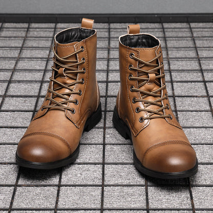 Botas Hombre Cuero Casual con Cordones Botines Urbanos Cómodos