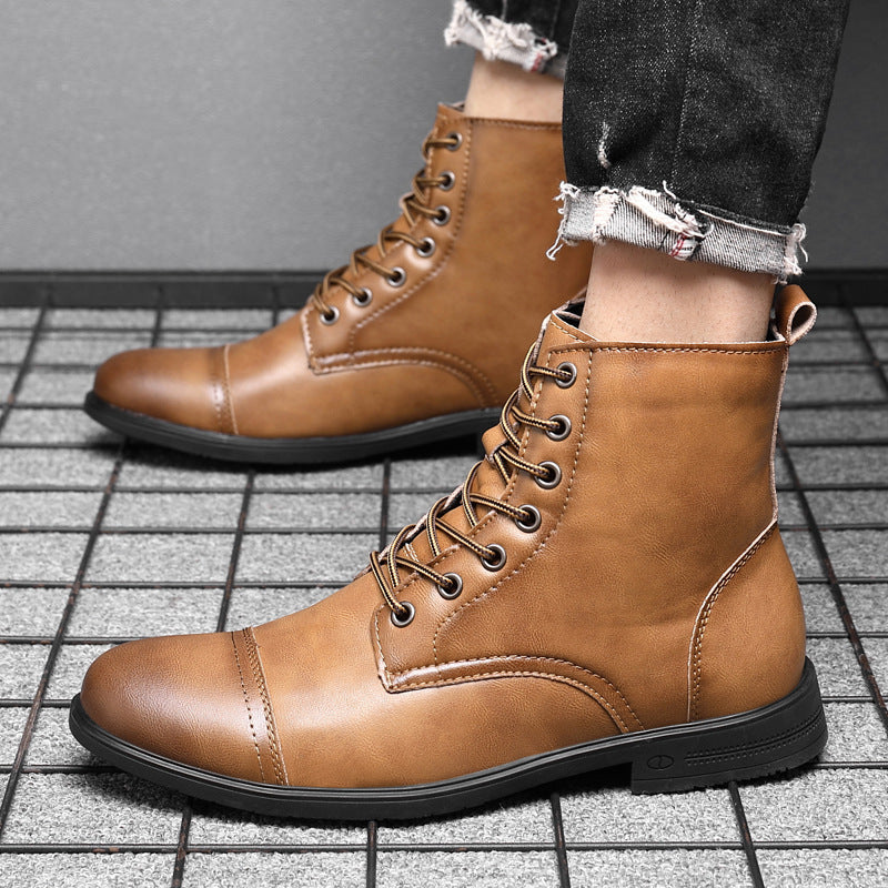Botas Hombre Cuero Casual con Cordones Botines Urbanos Cómodos