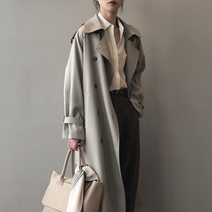 Gabardina Mujer de Doble Botonadura Estilo Moderno