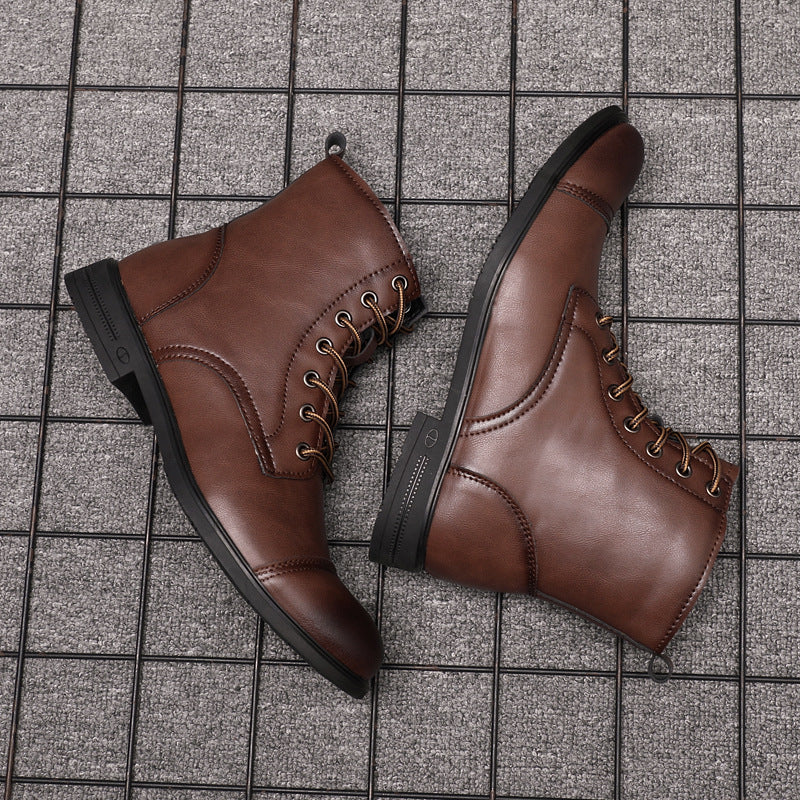 Botas Hombre Cuero Casual con Cordones Botines Urbanos Cómodos