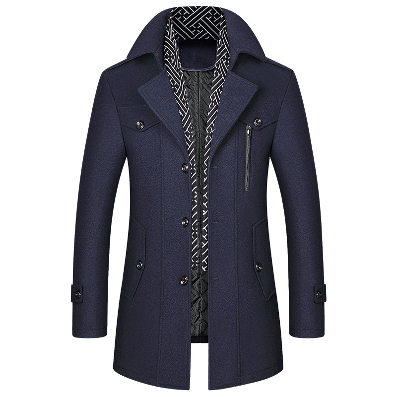 Abrigo Hombre Clásico Invierno Ajuste Regular