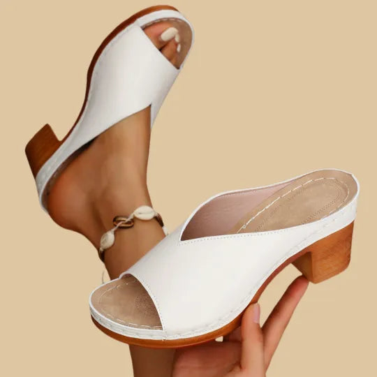 Sandalias Mujer Tacón Ancho Diseño Abierto