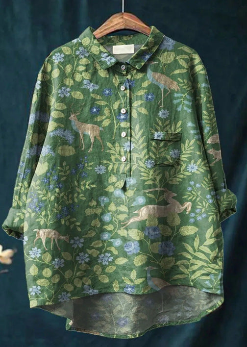 Blusa Mujer Fluida Estampado Floral Manga Larga