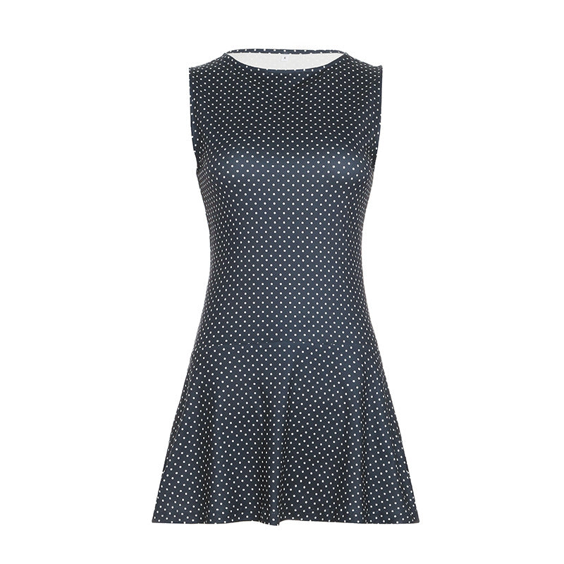 Vestido Mini Mujer Mezcla Algodón Ajustado Sin Mangas