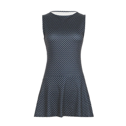 Vestido Mini Mujer Mezcla Algodón Ajustado Sin Mangas
