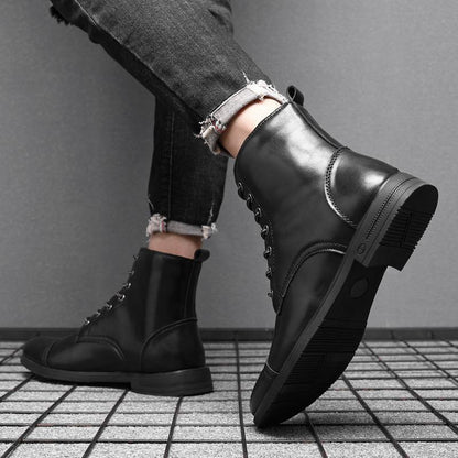 Botas Hombre Cuero Casual con Cordones Botines Urbanos Cómodos