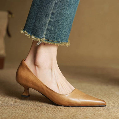 Zapatos Mujer Tacón Clásico Piel Transpirable