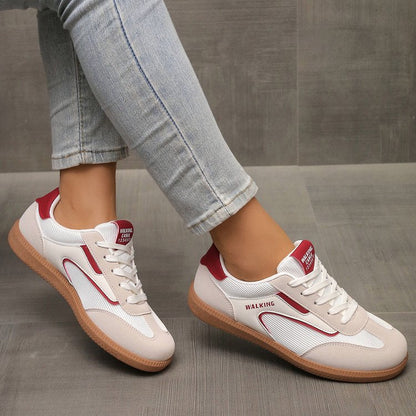 Zapatillas bajas mujer con cordones y suela deportiva