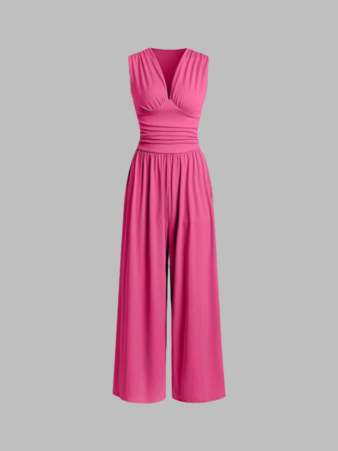 Enterizo Mujer Pierna Ancha Sin Mangas Ajuste Elegante