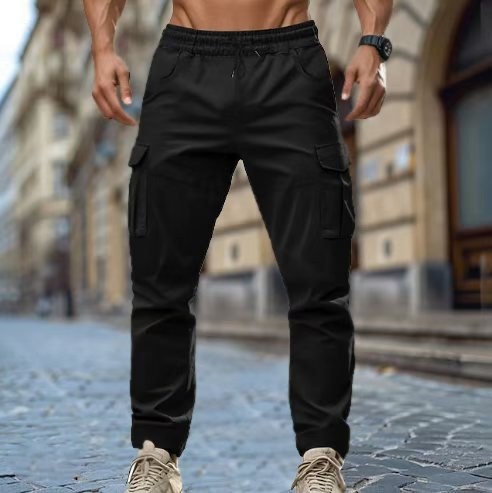 Pantalones Cargo Hombre Algodón Corte Tapered Bolsillos Funcionales