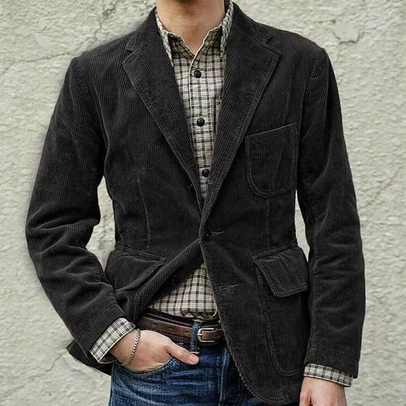 Chaqueta Hombre de Pana Estilo Vintage Ajuste Clásico