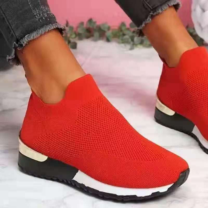 Zapatillas Mujer de Punto Sin Cordones Suela Acolchada Flexibles