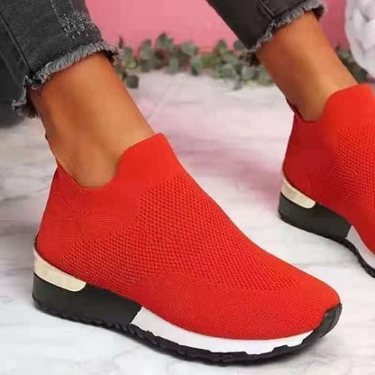 Zapatillas Mujer de Punto Sin Cordones Suela Acolchada Flexibles