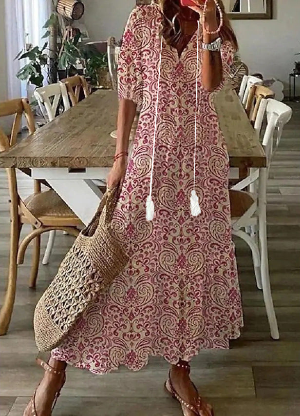 Vestido maxi mujer estilo boho vintage verano