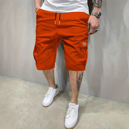Pantalones cortos cargo hombre Algodón Cintura elástica