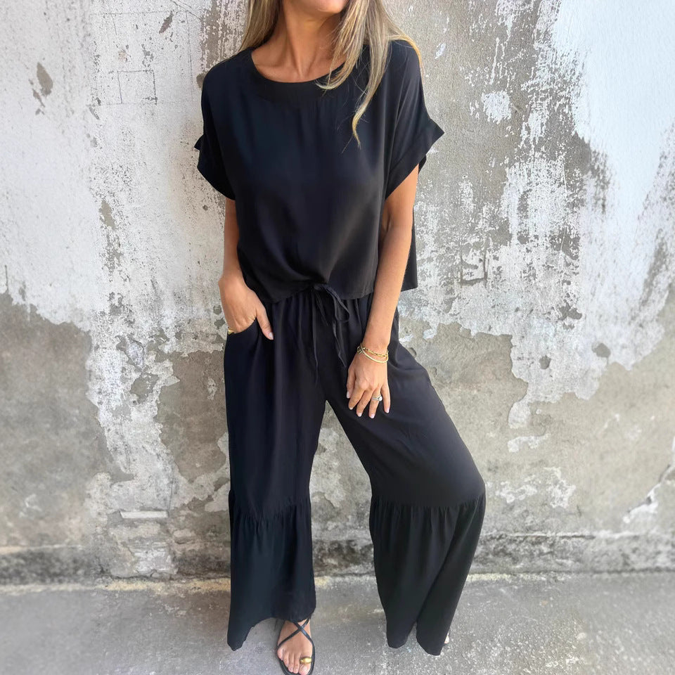 Conjunto Mujer de Lino Blusa Fluida y Pantalón Relajado